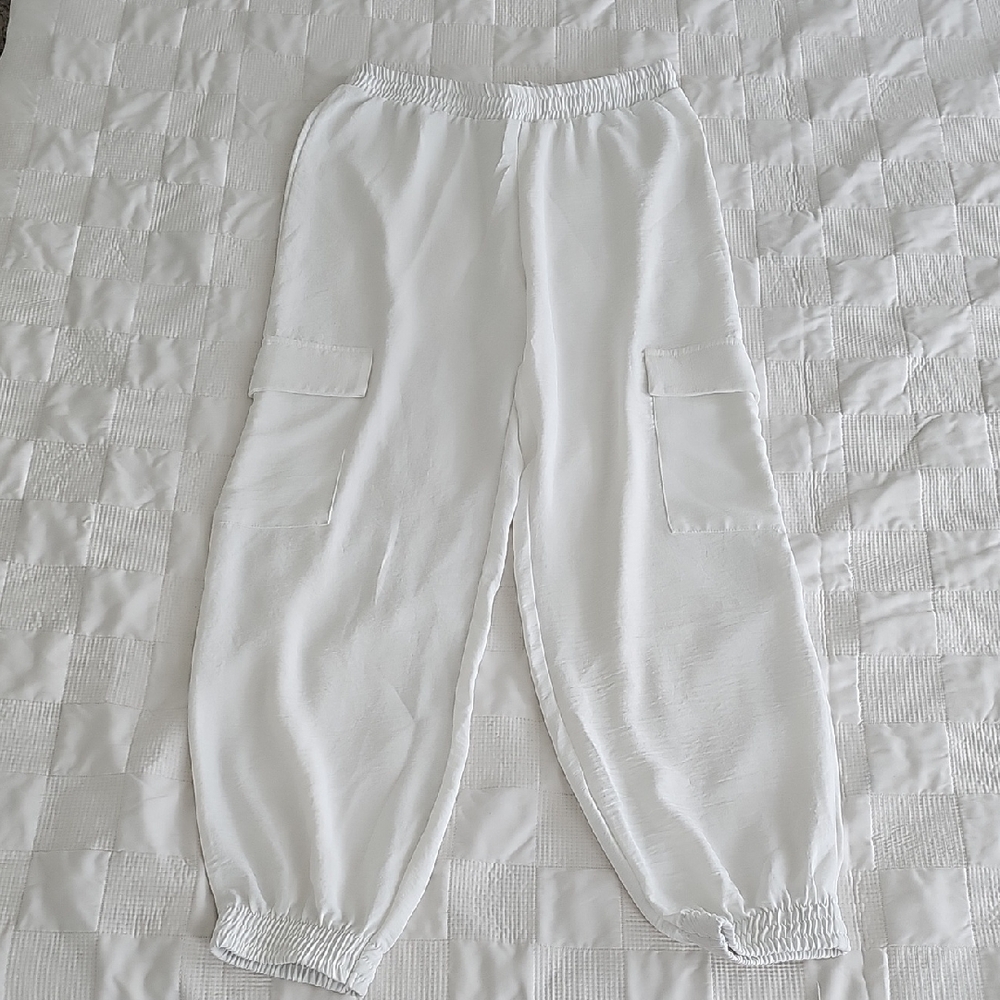Zara Women's White Jogger Sweatpants